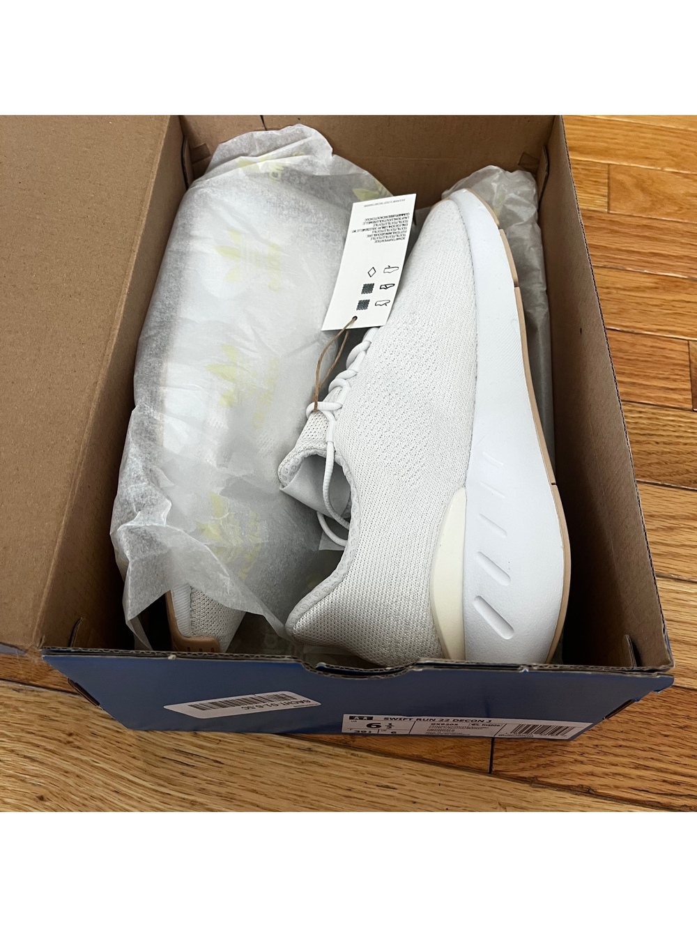 Adidas Swift Run 22 Decon J White Knit Sneakers Size 6.5